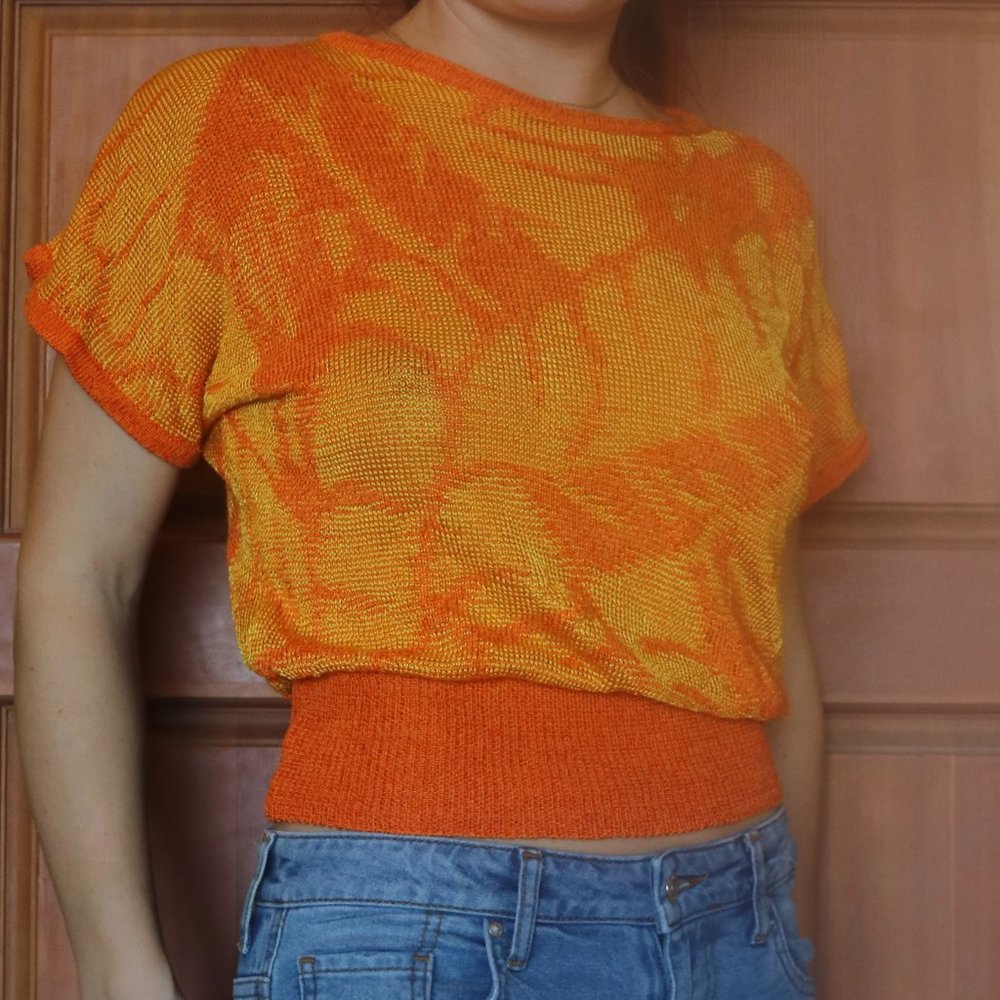 Christian Dior Separates 80s style orange knit top